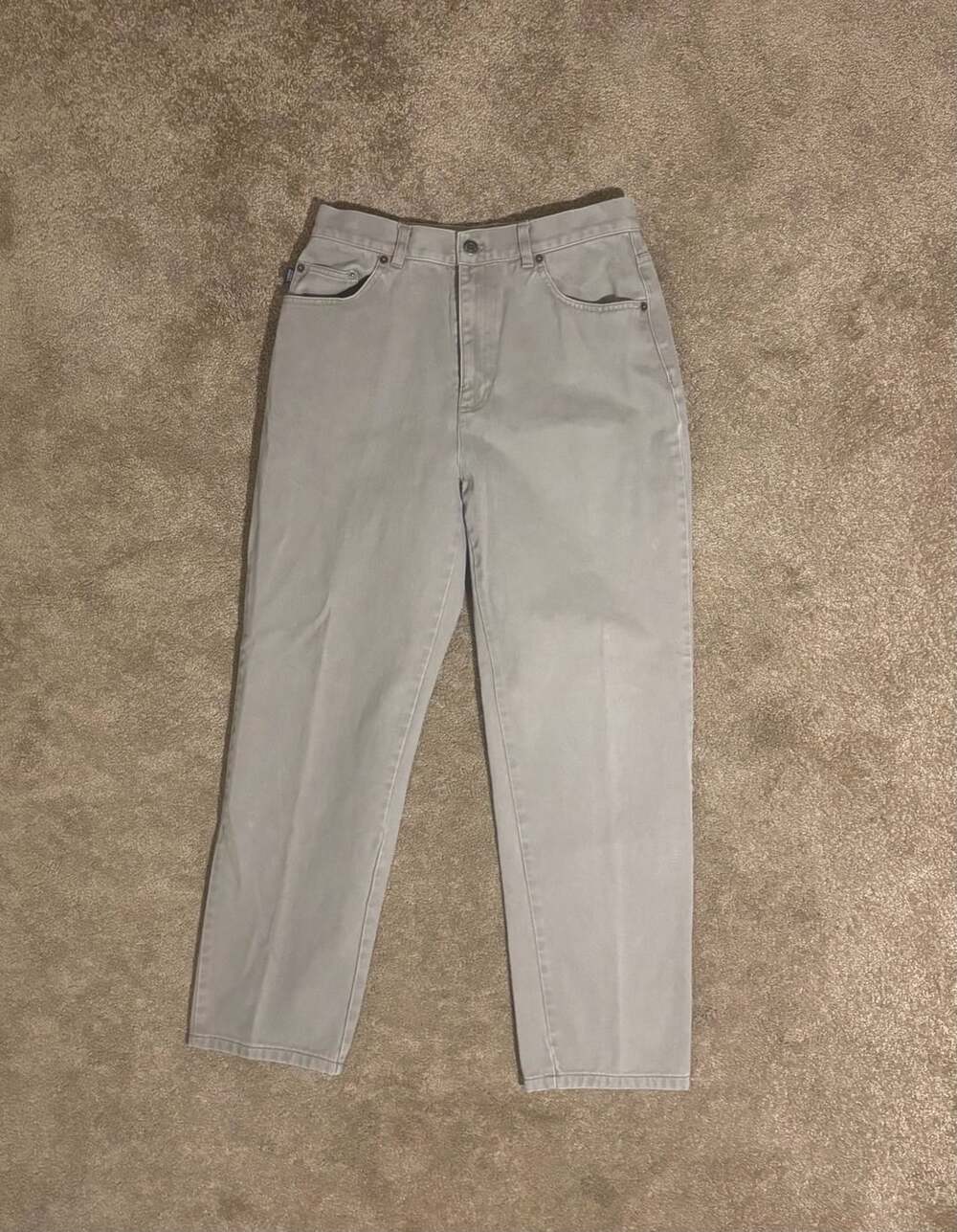 Lauren Jeans Co Ralph Lauren Womens Size 10 Light Gray Straight Leg Cotton Jeans